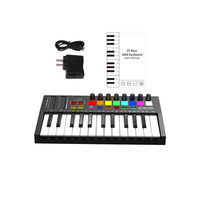 Controlador de teclado MIDI negro de 25 teclas USB M Audio Midi Teclado de edición de música para computadora portátil/PC Software incluido