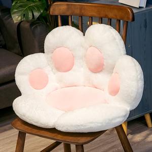 Vente en gros Beau coussin semi-fermé Coussin de siège de bureau Canapé paresseux Coussin de siège de chaise de bureau Gris Patte de chat Coussin en <span class=keywords><strong>peluche</strong></span> pour chaise - Product Image 4