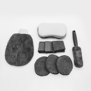 Kit de Limpieza de Autos de Microfibra, Juego de 9 Piezas, Guante de Lavado Antiarañazos, Almohadillas Aplicadoras, Cepillo para Ruedas, Toallas - Product Image 3