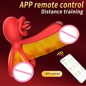 Anello Vibrante per Pene Maschile con 9 Vibrazioni Controllate da <span class=keywords><strong>App</strong></span>, Stimolatore Testicolare, Giocattolo Sessuale per Coppie, Giocattolo per Adulti - Product Image 4
