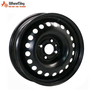 WheelskyOEM 624402 Cerchio in Acciaio 16 Pollici 16x4.0 Nero con Rivestimento E-coating, PCD 4x108, per Veicoli Passeggeri Citroen C4 / <span class=keywords><strong>DS3</strong></span> - Product Image 1