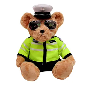 raffic police uniform teddy bear doll activity gift policedoll motorcycle bear iron ride teddy bear doll children toy gifts