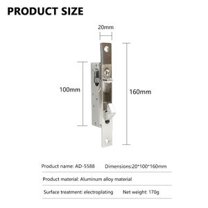 פליז יורו מפליז כפול פתוח נשלף נשלף מנעול בטוח נגד גניבה דלת אלומיניום עם 3 מפתחות - Product Image 2