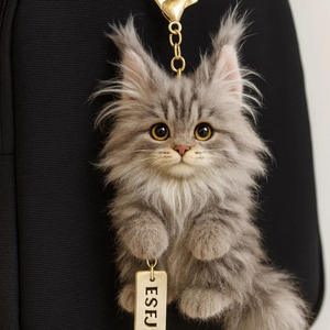 Geschenk Kurzhaar-Plüschpuppe Maine <span class=keywords><strong>Coon</strong></span> Taschendekoration Niedlicher Kätzchen-Schlüsselanhänger 31cm-50cm Unisex - Product Image 2