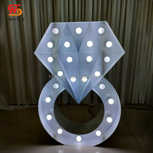 Letrero Luminoso LED Gigante de Metal Personalizado con Forma de Anillo de Diamante, Número o Letra, de 3, 4 o 5 Pies, para Propuesta de Matrimonio - Product Image 2