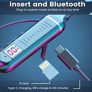 หูฟังไร้สายแบบคล้องคอ G09 แบตเตอรี่ใช้งานได้นาน 200 ชั่วโมง รองรับการ์ด TF โหมดคู่ แม่เหล็กดูดติดกันได้ กันน้ำ กันเหงื่อ - Product Image 4