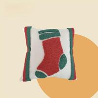 Housse de coussin carrée brodée sur mesure Amity Factory, 45 cm, 100 % polyester, écologique, fermeture éclair, style moderne, Noël
