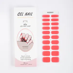 TSZS New Product Hot Sale Gel Luxury UV Nail Wraps Wholesale Long Lasting Gel Nail With Semi Cured Gel Nail Sticker