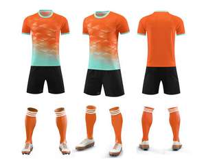 Conjunto de Fútbol al por Mayor, Camiseta de Manga Corta con Cuello Redondo, Uniforme de Entrenamiento Transpirable de Secado Rápido para Verano - Product Image 6