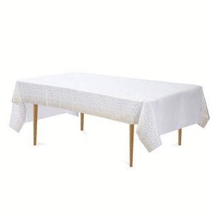 Wholesale 54" X 108" Rectangle Gold Dot <b>Disposable</b> Plastic Tablecloth Party <b>Disposable</b> Waterproof <b>Table</b> Cover Gold <b>Table</b> <b>Cloths</b> - Product Image 4