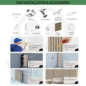Tấm gỗ tường trang trí nội thất akupanel âm thanh hấp thụ âm thanh gỗ tấm cách âm tường Bảng điều khiển - Product Image 5