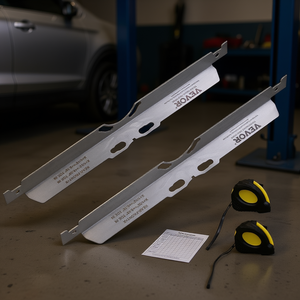 Outil d'alignement de roues Vevor, plaques de centrage en acier inoxydable avec rubans de mesure et tableau de conversion pour un alignement précis des roues de véhicule - Product Image 2