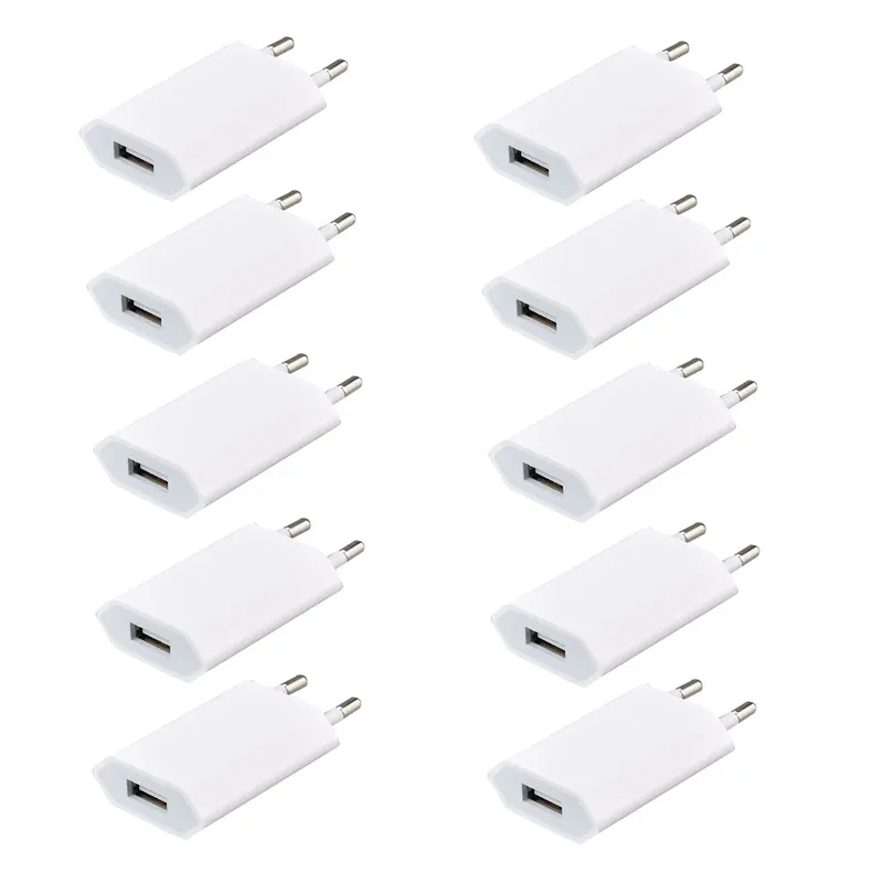 Yüksek kalite 5W 5V 1A abd/ab/İngiltere/AU fişi USB güç adaptörü A1385 A1400 logo ile iPhone cep telefonu evrensel AC ev duvar şarj cihazı