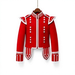 Veste Doublet Écossaise Rouge pour Homme, 100% Laine, Hiver, Imperméable, Respirante, Style Uniforme, Performance Scénique, Vêtement d'extérieur - Product Image 1