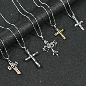 Kalung Salib Gotik Grosir Seri Hip Hop 2026 Fashion Baja Anti Karat Liontin Salib Berlian Penuh untuk Wanita Pria - Product Image 2