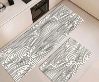 Tapis de cuisine anti-fatigue moderne et minimaliste en mousse PVC souple à motif floral - Imperméable, antidérapant, facile à nettoyer pour un confort optimal en position debout