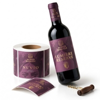 Étiquette adhésive personnalisée de luxe pour bouteille de vin, autocollant en papier, étiquette de cave à vin artisanale personnalisée