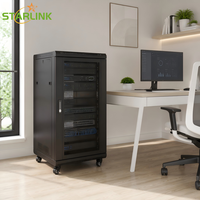 Armoire de serveur Starlink 19 pouces 20U 600*600mm avec roues, porte en verre trempé, armoire sur pied