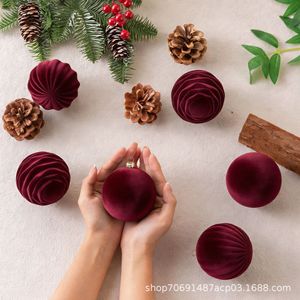 Christmas <b>Tree</b> <b>Ornaments</b> 6Cm 8Cm Velvet Ball Red Green Hanging Decorations For Xmas <b>Tree</b> Decoration - Product Image 3