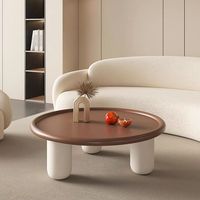 Salon noir décor nordique rond verre luxe bois ensemble moderne nuage crème Tables basses pour la maison