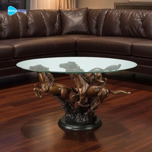Mesa de Café de Luxo em <span class=keywords><strong>Bronze</strong></span> com Escultura de Animais: Elefante, Macaco, Cervo, Cavalo, Golfinho, Urso para Decoração Interna Sofisticada - Product Image 2
