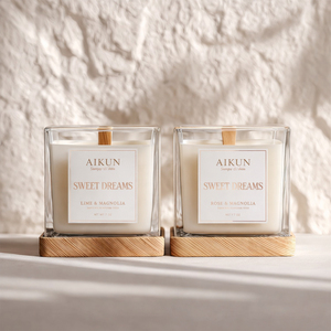 AIKUN Supplier Manufacturer Bulk Custom Long Lasting Soy Wax Glass Scented <b>Candle</b> for Home Decoration <b>Gift</b> Set <b>Wedding</b> Event - Product Image 1