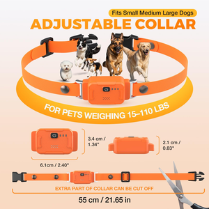 เครื่องติดตาม GPS สำหรับสัตว์เลี้ยง สีส้ม ทำจาก PVC สำหรับสุนัขล่าสัตว์  ปลอกคอติดตาม GPS กันน้ำ IP68 รองรับ 4G แบตเตอรี่ใช้งานได้นาน ป้องกันการโจรกรรม ติดตามระยะไกลผ่านระบบ - Product Image 3