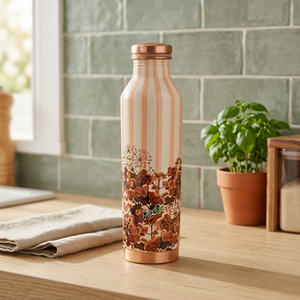 ขวดน้ำทองแดงลายโบฮีเมียนแบบพกพาสำหรับเดินทาง - Product Image 4