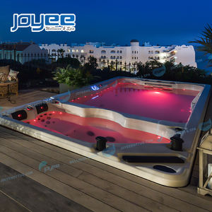 JOYEE <span class=keywords><strong>Spa</strong></span> <span class=keywords><strong>de</strong></span> nage à contre-courant autoportant à deux zones pour 6 à 8 personnes, avec massage par jets d'eau, piscine <span class=keywords><strong>de</strong></span> nage à contre-courant, <span class=keywords><strong>spa</strong></span> extérieur - Product Image 3