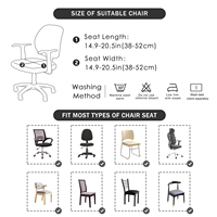 FORCHEER Housse de siège de chaise de bureau multicolore extensible en spandex housse de chaise d'ordinateur pour chaises de bureau siège en velours