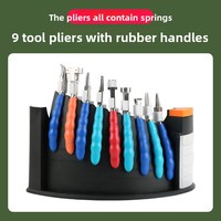 Kit d'outils de réparation et de traitement des lunettes avec pinces à poignée en caoutchouc, tournevis, support d'outils, outils antidérapants pour opticiens, kits optiques