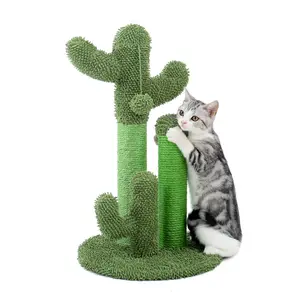 Kaktus Lucu Mainan Pohon Kucing Peliharaan dengan Bola Menggaruk Pos untuk Kucing Kucing Memanjat Jamur Condo Melindungi Mebel Pengiriman Cepat