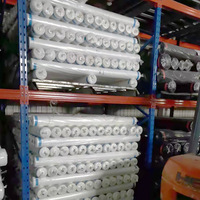 Tissu Brocart Textile de Maison 100% Polyester Anti-Boulochage Respirant Enduit PU Effet Daim Anti-Déchirure 190-400T Blanc 120gsm