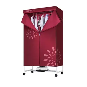 Factory cheap new red portable 2 layers hot air foldable aluminum electric cloth dryer stand cabinet