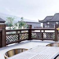 Modèle 3D de clôture 3D de jardin avec revêtement en poudre noir de type chinois, cadre métallique de clôture à lame verticale en aluminium