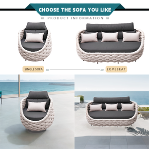 Juego de sofás de <span class=keywords><strong>exterior</strong></span> de cuerda tejida favorita, muebles de jardín, muebles de patio de cuerda, juego de muebles de <span class=keywords><strong>exterior</strong></span>, sofá de cuerda - Product Image 5
