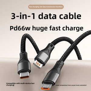 Hot bán Nylon Áo khoác đa sạc dây cáp Loại C dữ liệu & USB sạc nhanh sạc truyền dữ liệu - Product Image 6