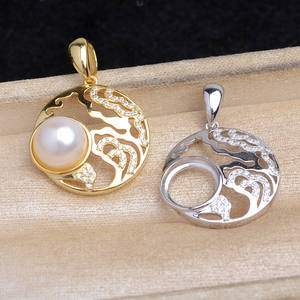 Accessoires DIY pour bijoux en perles, support de pendentif vide Sun 10-10.2mm Mabe, modèle 6069 pour perles en vrac - Product Image 1