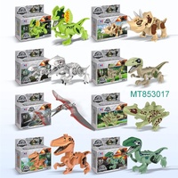 Jouets de construction en briques 3D pour enfants, puzzle éducatif en plastique à assembler, dinosaures, 2020