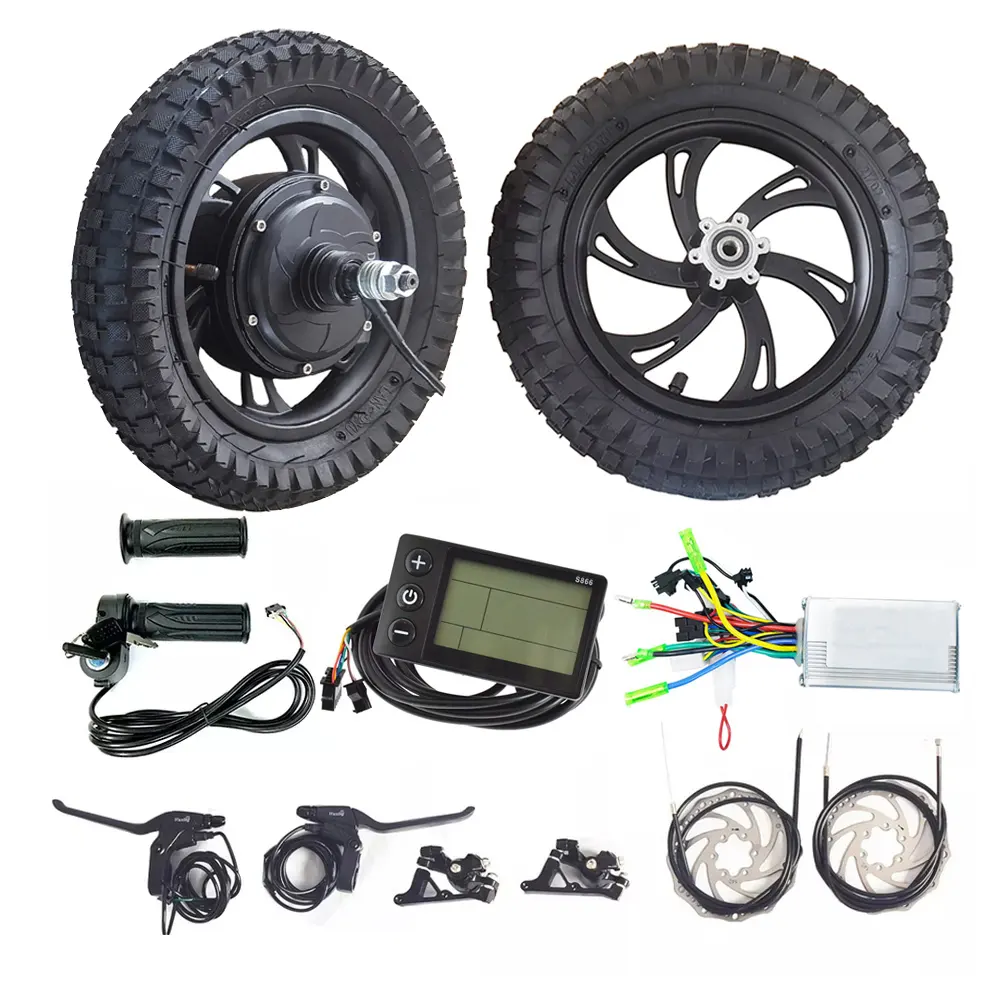 12 1/2x2.75 12 Inch 36V 48V 500W 1000W Brushless Gearless Hub Motor Electric Bicycle Conversion Kit Electric Scooter Motor Kit