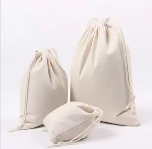 Borsa di cotone all'ingrosso con logo personalizzato stampato borsa di tela di cotone <span class=keywords><strong>calico</strong></span> borsa con cordino a doppia corda - Product Image 5