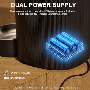 Alimentador inteligente para gatos de 2L, Alimentador automático para perros, dispensador de alimentos secos para perros, Control de aplicación cuantitativo temporizado, Alimentador automático para gatos, cuenco para perros - Product Image 5