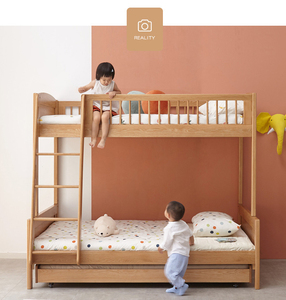 Haya Pino Madera Cama de noche <span class=keywords><strong>Cuna</strong></span> Gemelos Litera Diseño moderno Seguridad Bebé - Product Image 2