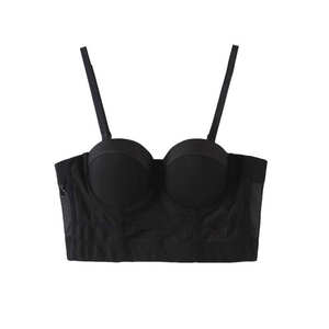 แฮปปี้ พลัสบราตาข่ายยืดหยุ่นเสริมฟองน้ำ สีดำ สีพื้น สำหรับผู้หญิงไซส์ใหญ่ 8043 พร้อมสายสะพายไหล่ ซักเครื่องได้ - Product Image 2