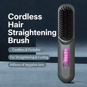Lisseur de cheveux portable sans fil rechargeable, lisseur de cheveux en céramique à ions négatifs sans fil, peigne lisseur de cheveux à 3 températures - Product Image 1