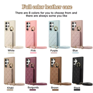 Étui de téléphone en cuir à bandoulière pour <span class=keywords><strong>Samsung</strong></span> Galaxy <span class=keywords><strong>Google</strong></span> S26 Ultra S25 S24 FE S23, portefeuille miroir avec porte-cartes, coque de protection - Product Image 2