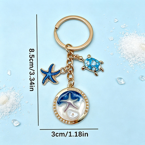 Factory Custom Metal Ocean Keychain Zinc Alloy Enamel Sea Horse Shell Dolphin Keyring Customized Logo Sea Animal <b>Key</b> <b>Chain</b> - Product Image 2