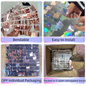 Party Decoration Wind up Board Christmas Day Party Decoration <b>Sequins</b> Wind up Board Birthday Decoration Backdrop Wind up Board - Product Image 4