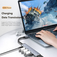 Hub USB universel multi-ports 100W Type-C mâle vers USB Type C femelle, adaptateur de transfert de données à vitesse rapide, extension USB A pour ordinateur portable