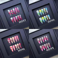 Fabrieksdirecte verkoop Europese Punk Cool 10 stuks 3D Stiletto Spicy Girl draagbare opzetnagels handgemaakt